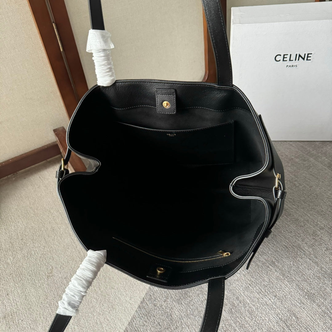 CABAS ANAÏS MOYEN CUIR TRIOMPHE 54 EN CUIR DE VEAU GRAINÉ NOIR