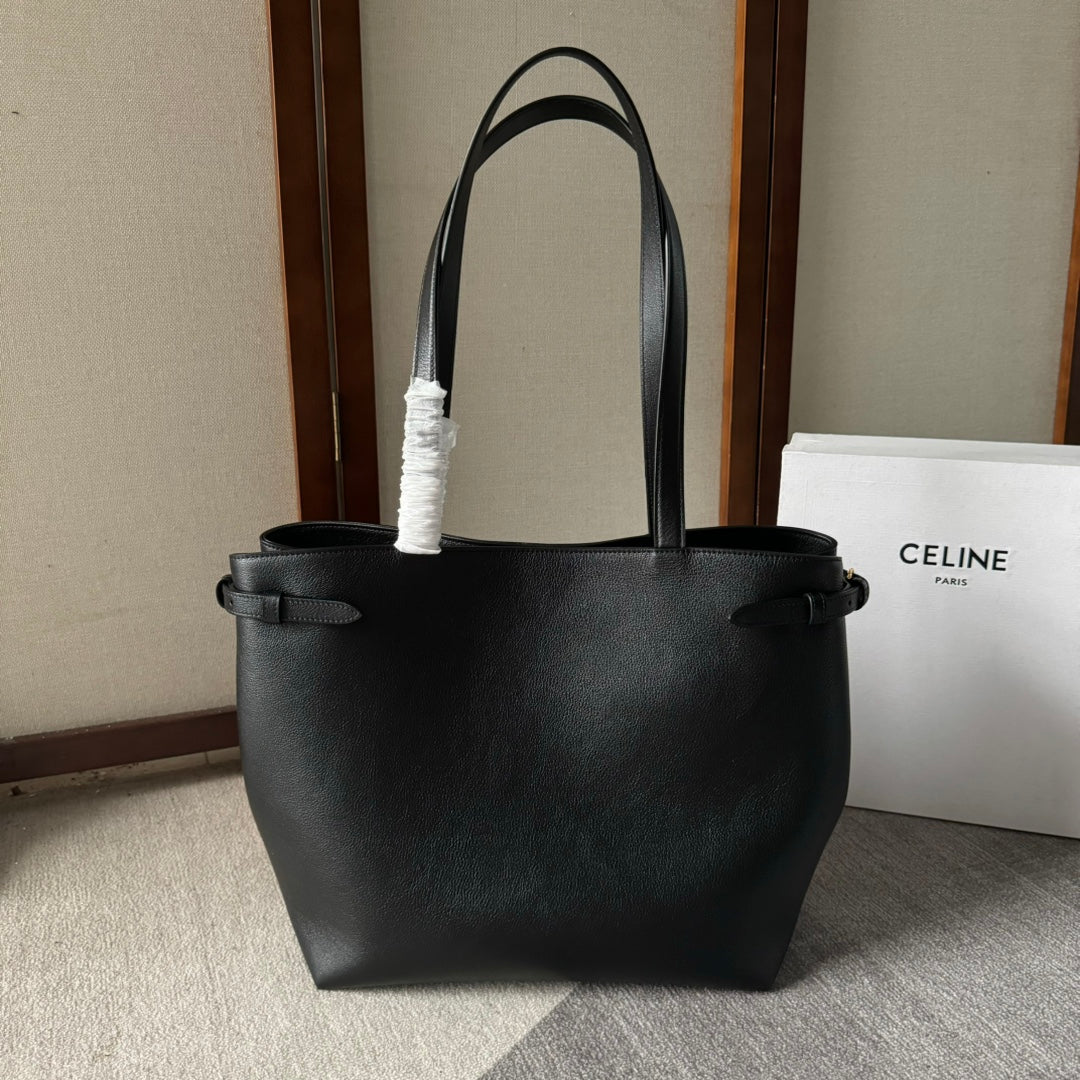 CABAS ANAÏS MOYEN CUIR TRIOMPHE 54 EN CUIR DE VEAU GRAINÉ NOIR