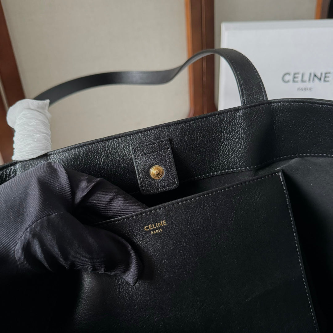 CABAS ANAÏS MOYEN CUIR TRIOMPHE 54 EN CUIR DE VEAU GRAINÉ NOIR