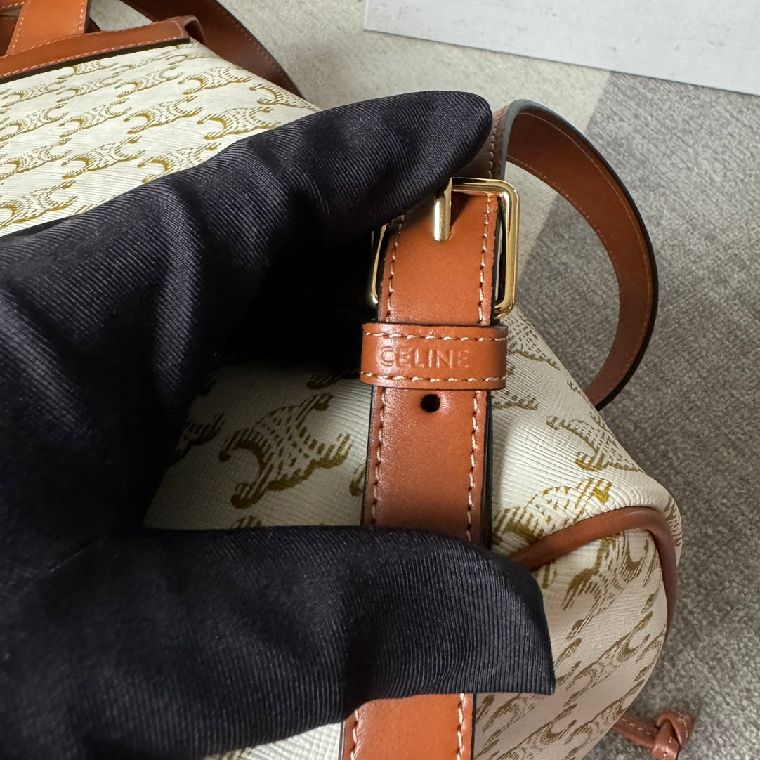 SAC À DOS FOLCO MOYEN 32 EN TOILE TRIOMPHE BLANCHE