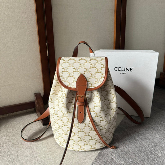 SAC À DOS FOLCO MOYEN 32 EN TOILE TRIOMPHE BLANCHE