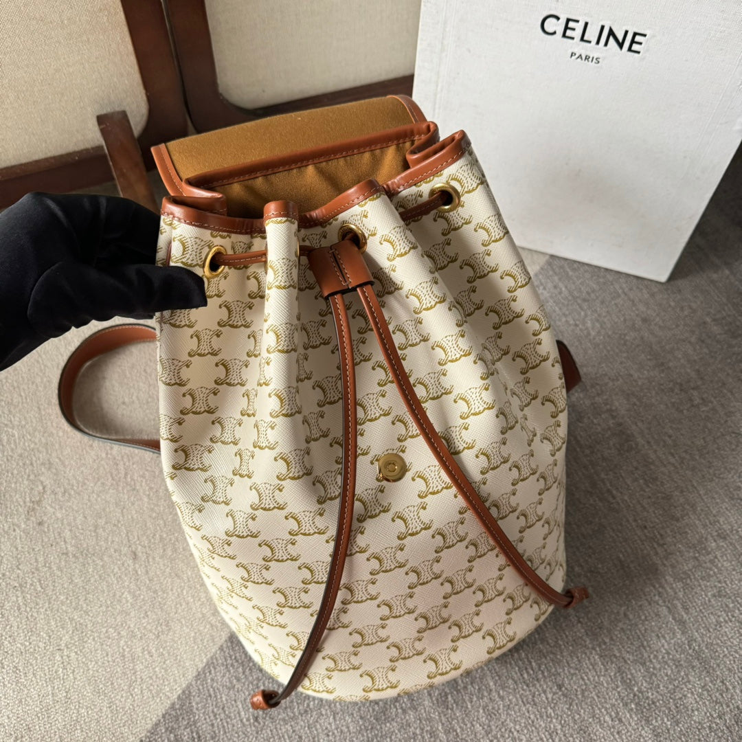 SAC À DOS FOLCO MOYEN 32 EN TOILE TRIOMPHE BLANCHE