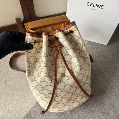 SAC À DOS FOLCO MOYEN 32 EN TOILE TRIOMPHE BLANCHE