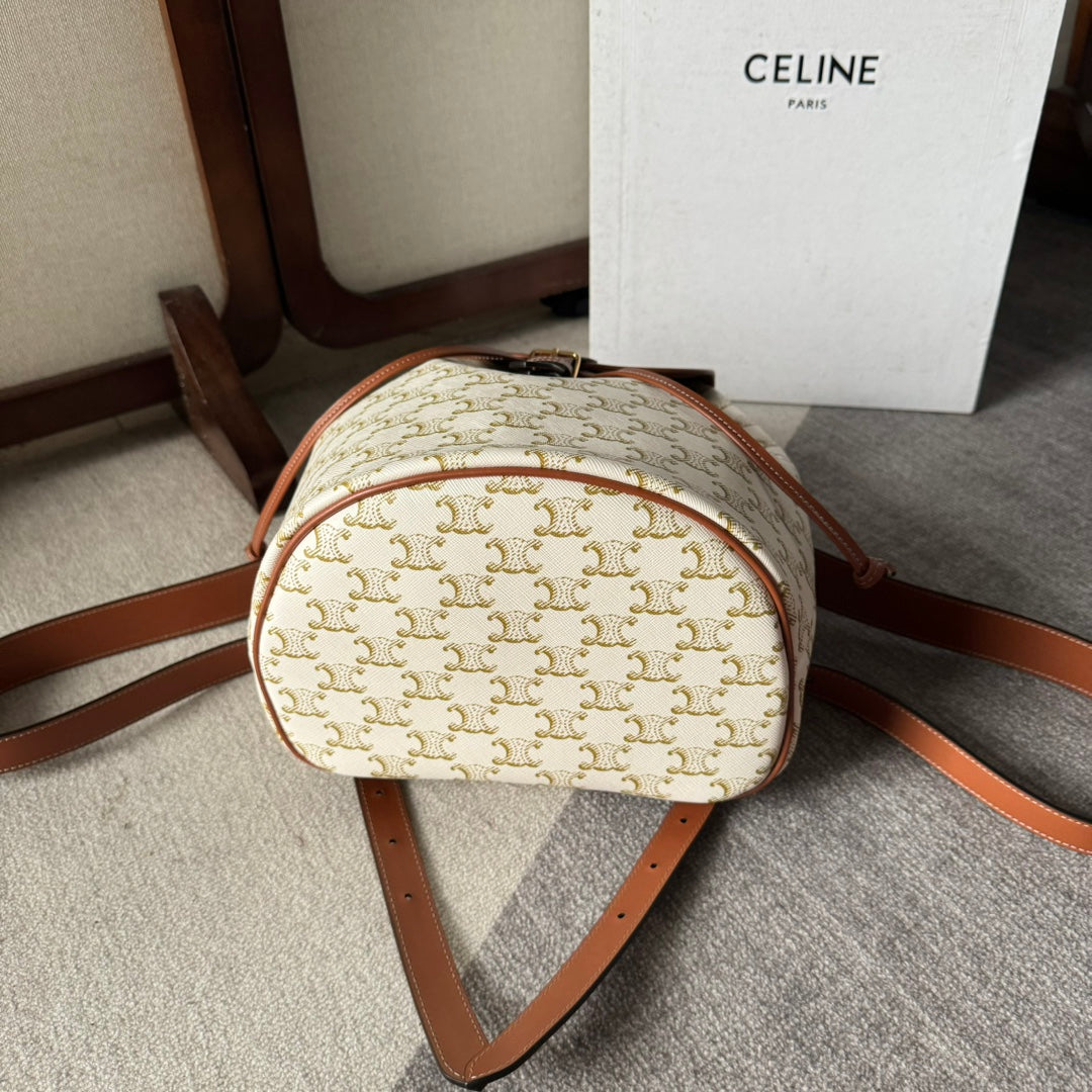SAC À DOS FOLCO MOYEN 32 EN TOILE TRIOMPHE BLANCHE