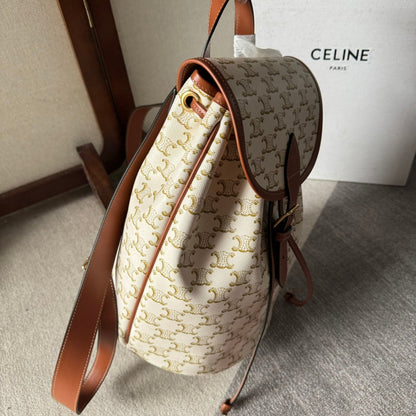 SAC À DOS FOLCO MOYEN 32 EN TOILE TRIOMPHE BLANCHE
