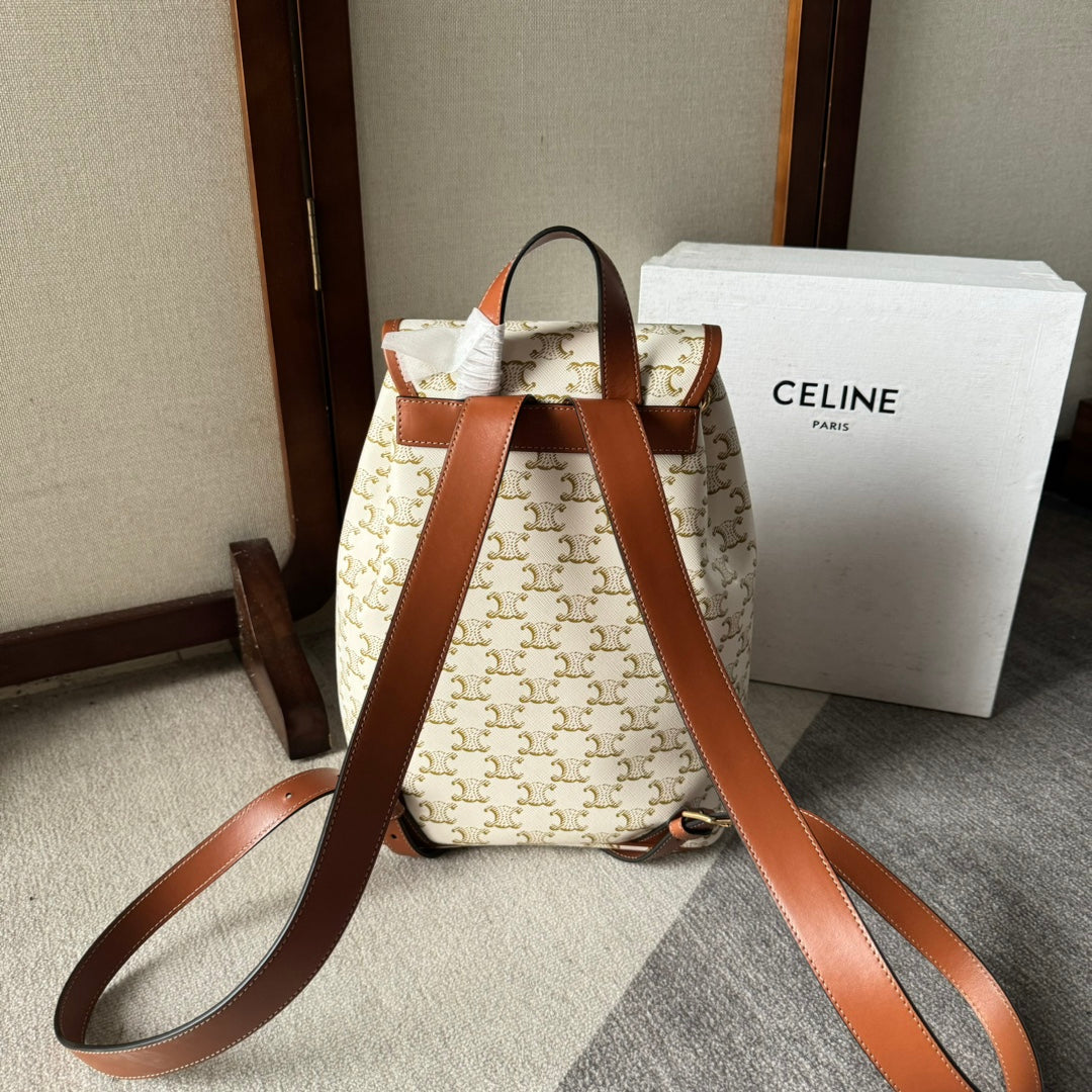 SAC À DOS FOLCO MOYEN 32 EN TOILE TRIOMPHE BLANCHE