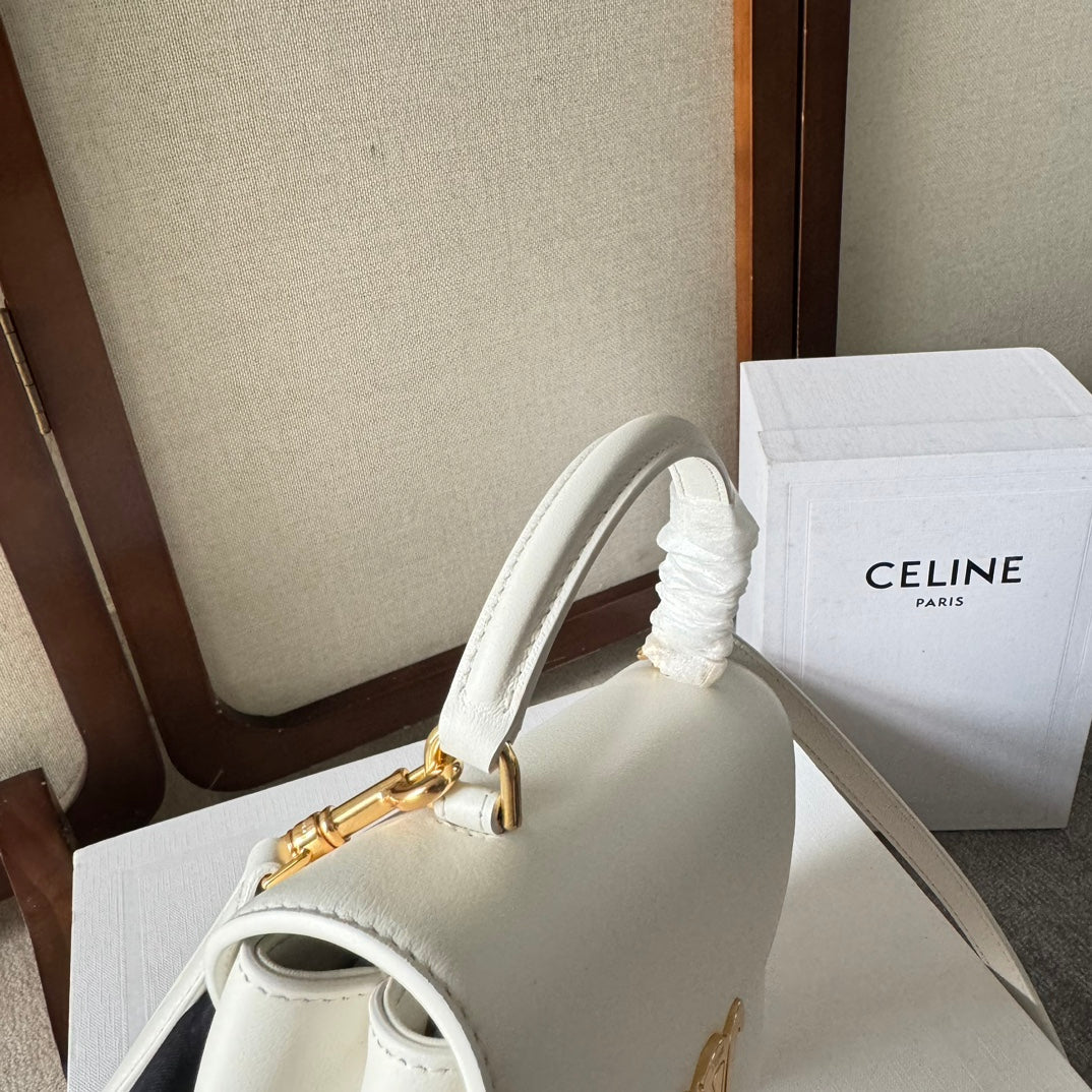 SAC ADO NINO 20 EN CUIR DE VEAU SOUPLE BLANC, QUINCAILLERIE DORÉE