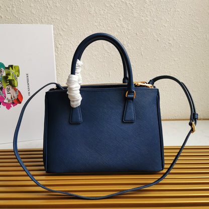 SAC PRA GALLERIA 28 EN CUIR SAFFIANO BLEU MARINE