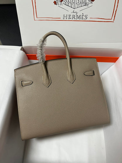 HM BIRKIN SELLIER ÉTOUPE CUIR EPSOM GRIS QUINCAILLERIE DORÉ