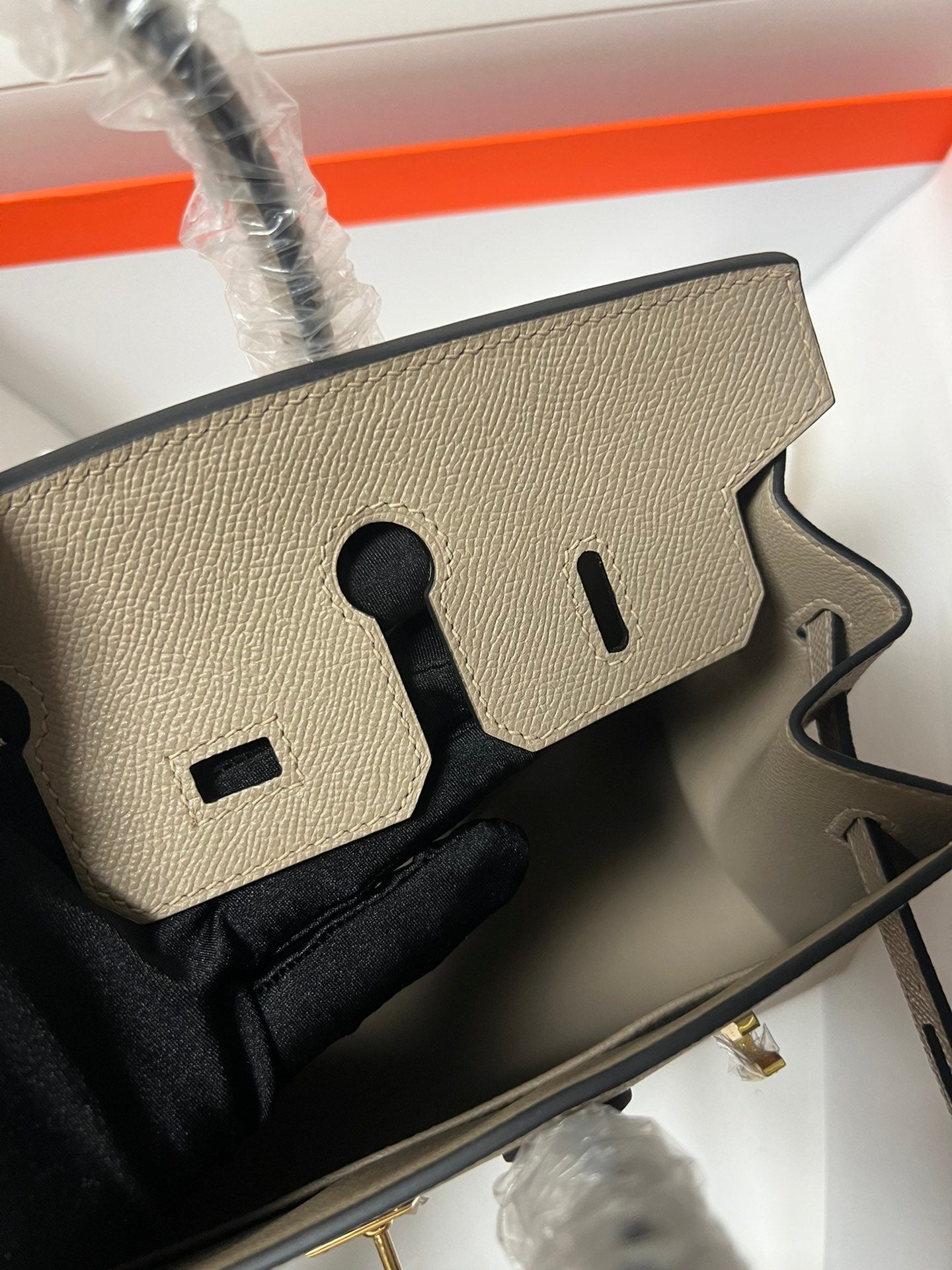 HM BIRKIN SELLIER ÉTOUPE CUIR EPSOM GRIS QUINCAILLERIE DORÉ