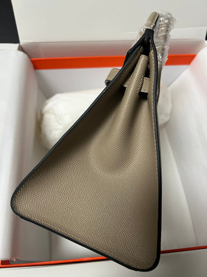 HM BIRKIN SELLIER ÉTOUPE CUIR EPSOM GRIS QUINCAILLERIE DORÉ