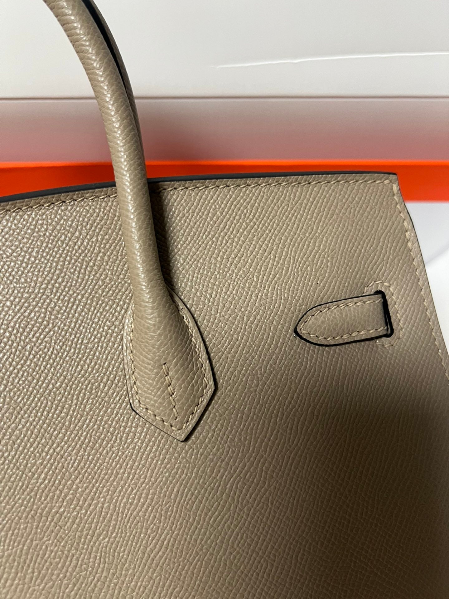 HM BIRKIN SELLIER ÉTOUPE CUIR EPSOM GRIS QUINCAILLERIE DORÉ
