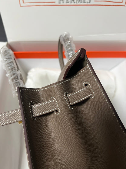 HM BIRKIN SELLIER VERT DE GRIS CUIR EPSOM QUINCAILLERIE DORÉE