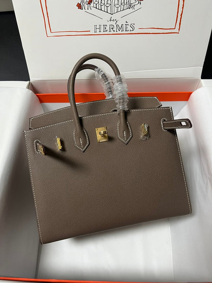HM BIRKIN SELLIER VERT DE GRIS CUIR EPSOM QUINCAILLERIE DORÉE