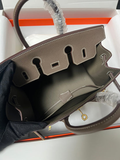 HM BIRKIN SELLIER VERT DE GRIS CUIR EPSOM QUINCAILLERIE DORÉE