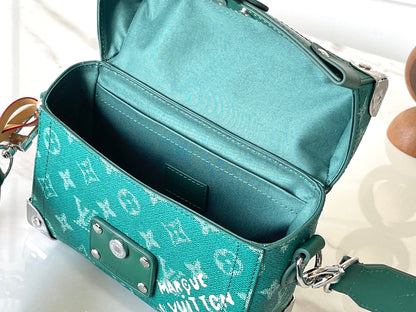 SOUL TRUNK 19 EN TOILE VERT MONOGRAMME HERITAGE QUINCAILLERIE ARGENTÉE