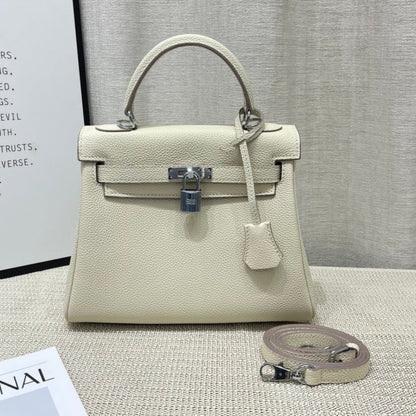 HM ケリー 25cm クリーム トゴレザー シルバー金具
