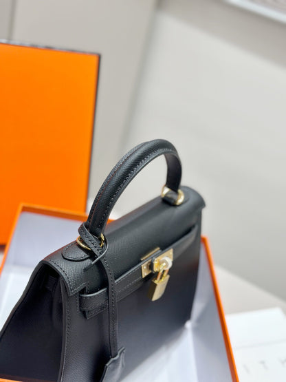 HM ケリー 25cm ブラック エプソムレザー ゴールド金具