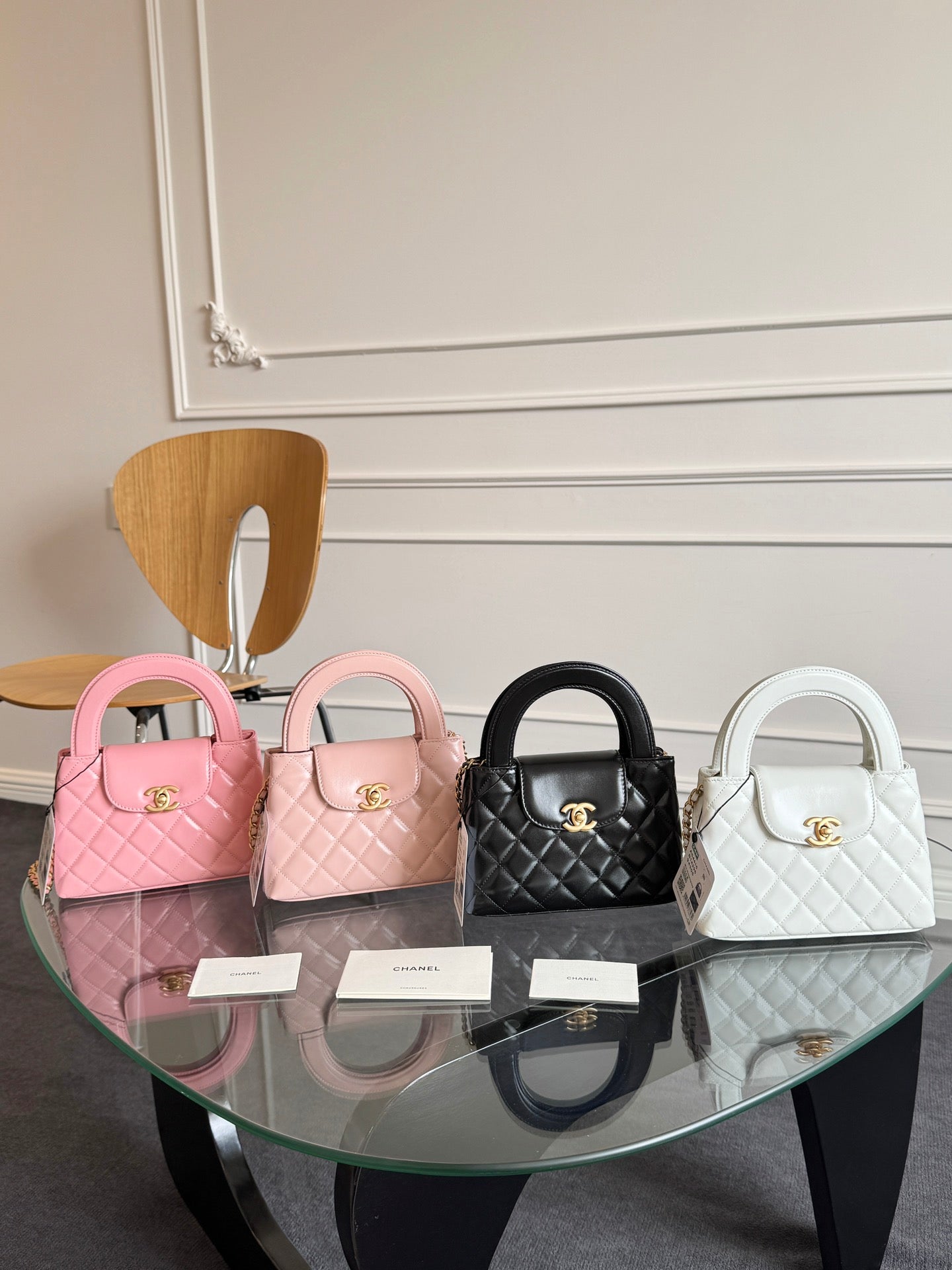 SAC CABAS KELLY 19 EN CUIR DE VEAU ROSE CLAIR, QUINCAILLERIE DORÉE 