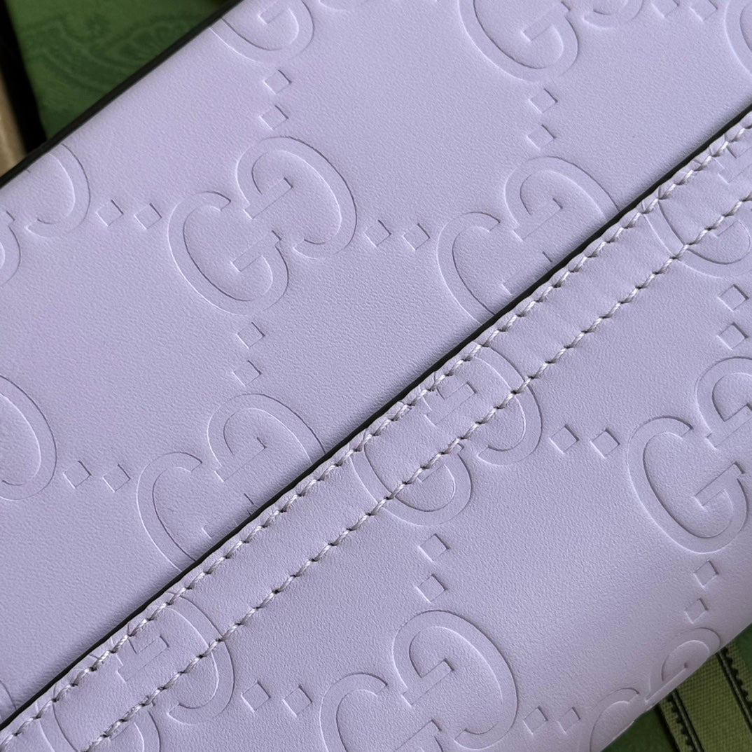 SUPER MINI SAC BANDOULIÈRE 21 EN CUIR DE VEAU GAUFRÉ VIOLET CLAIR