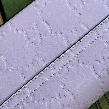 SUPER MINI SAC BANDOULIÈRE 21 EN CUIR DE VEAU GAUFRÉ VIOLET CLAIR