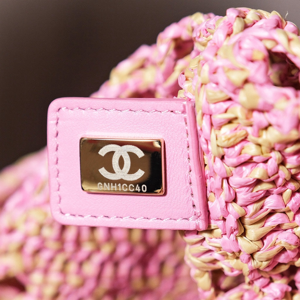 sac de plage cc coco 51cm raphia rose