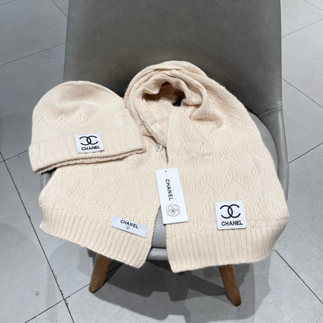 ENSEMBLE BONNET ET ÉCHARPE BISQUE BEIGE 427884 