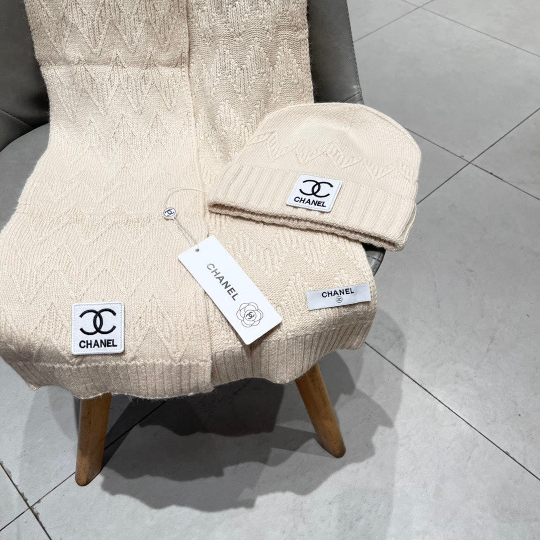 ENSEMBLE BONNET ET ÉCHARPE BISQUE BEIGE 427884 