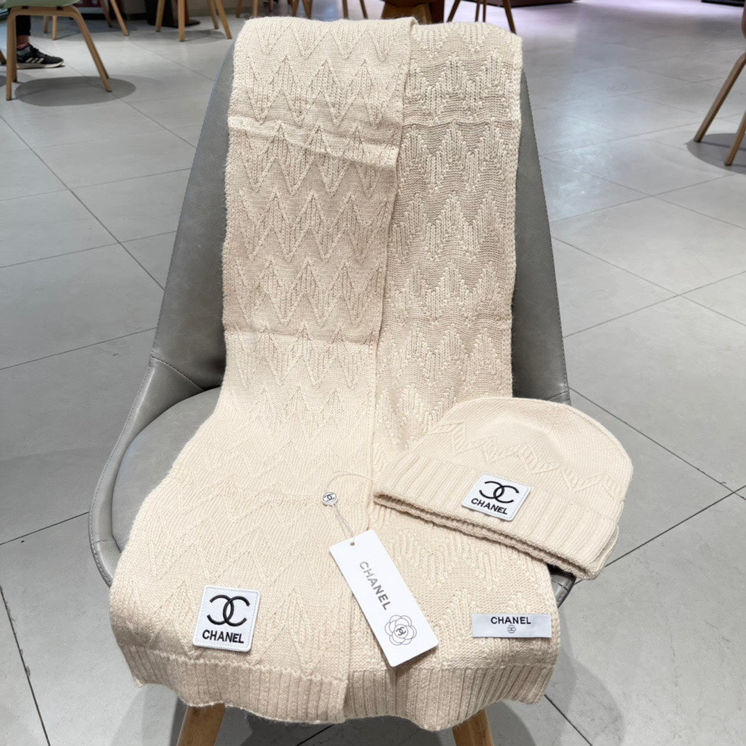 ENSEMBLE BONNET ET ÉCHARPE BISQUE BEIGE 427884 