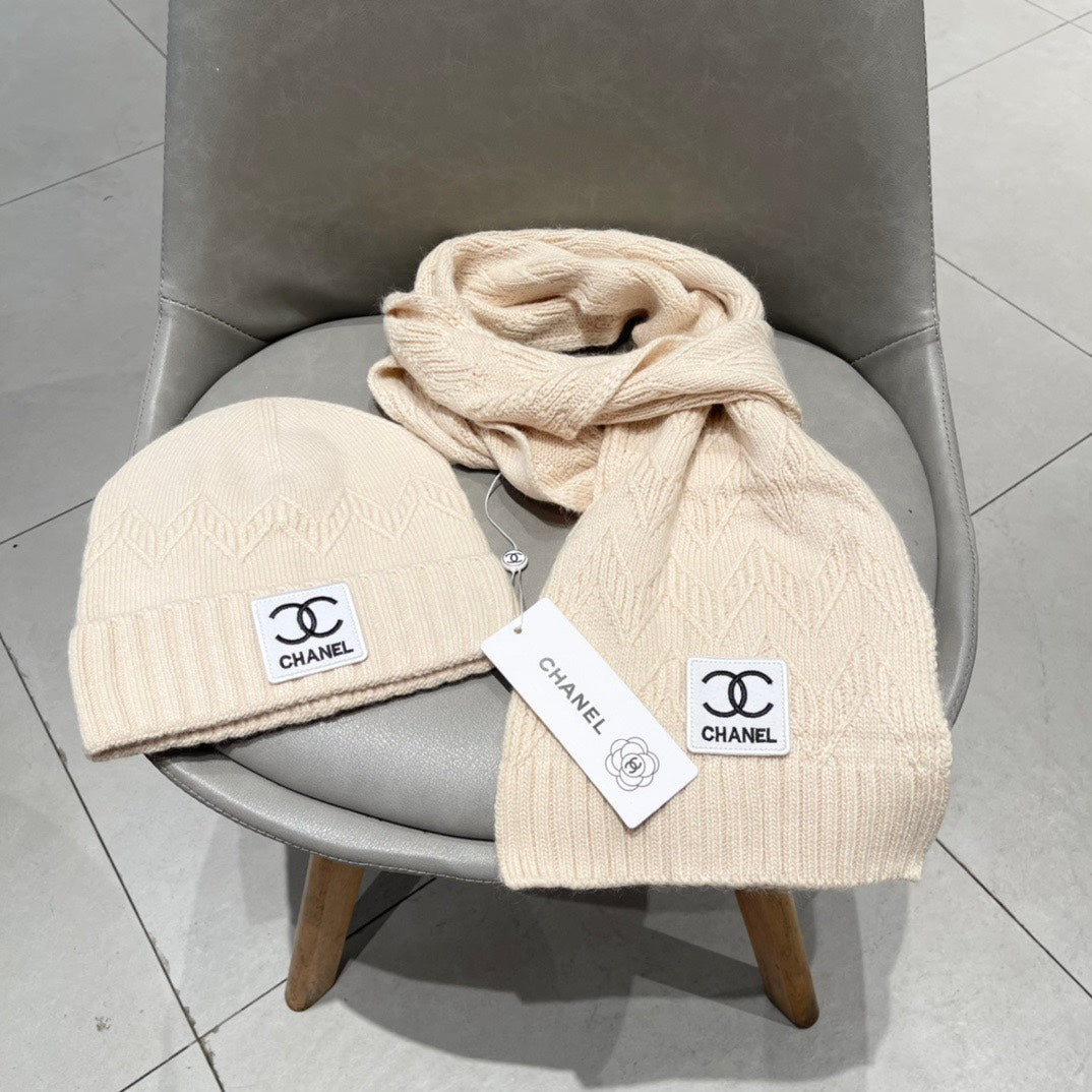 ENSEMBLE BONNET ET ÉCHARPE BISQUE BEIGE 427884 