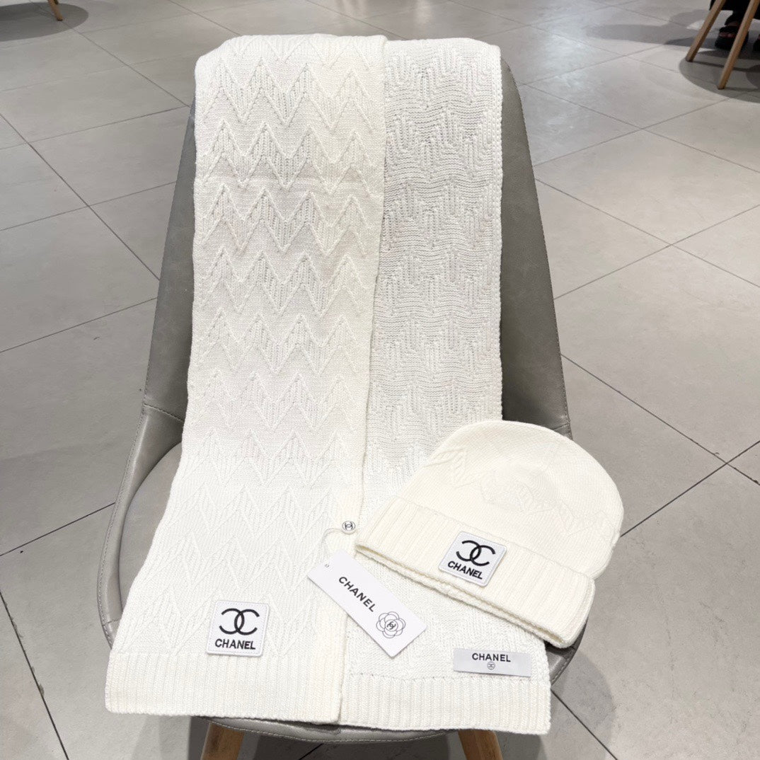 ENSEMBLE BONNET ET ÉCHARPE BLANC 427885 
