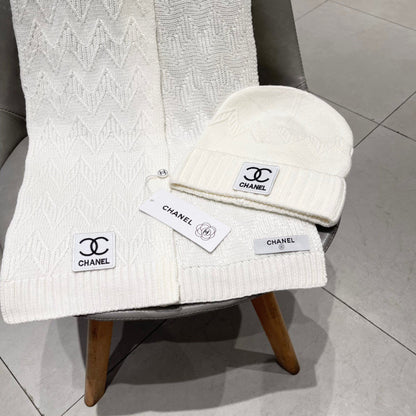ENSEMBLE BONNET ET ÉCHARPE BLANC 427885 