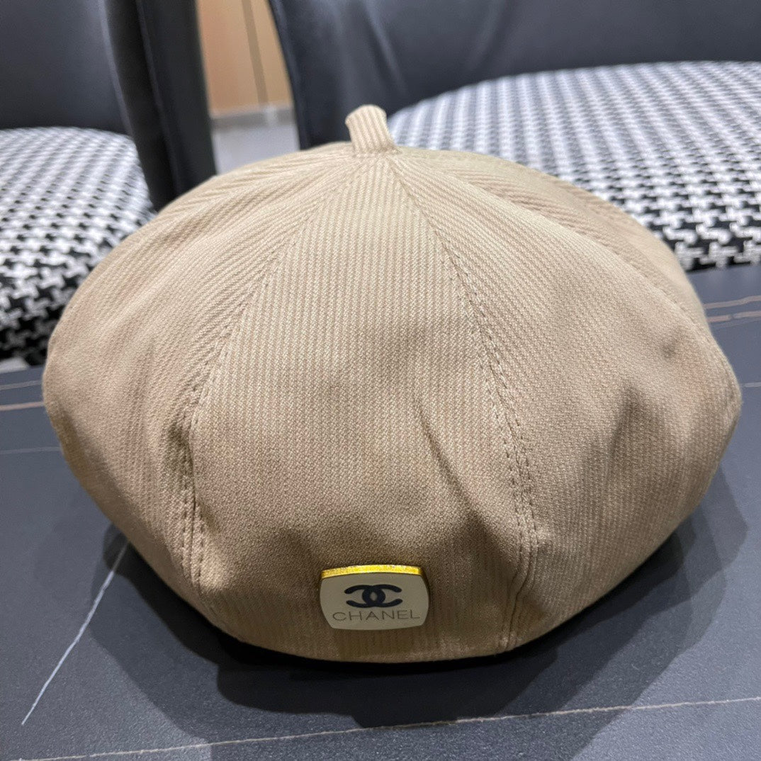 BÉRET EN VELOURS CÔTELÉ MARRON CACAHUÈTE 429843 