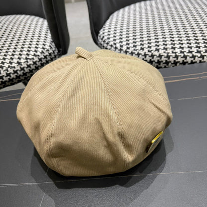 BÉRET EN VELOURS CÔTELÉ MARRON CACAHUÈTE 429843 