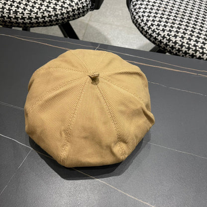 BÉRET EN VELOURS CÔTELÉ MARRON CIDRE 429845 