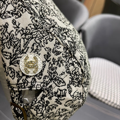 CASQUETTE BAKER BOY EN TISSU BLANC ET NOIR 431518 