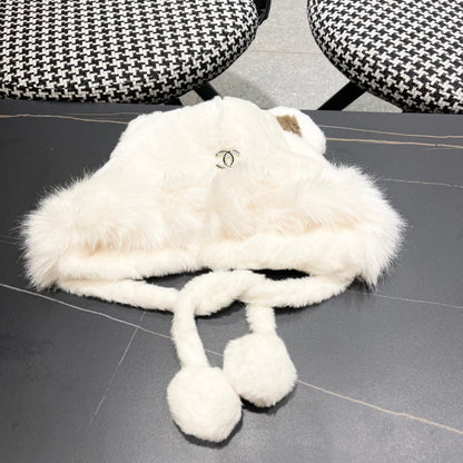 BONNET EN POLAIRE ET LAINE BLANCHE 433166 