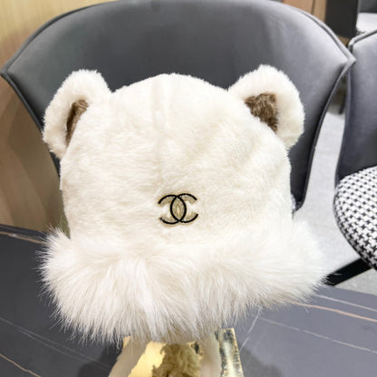 BONNET EN POLAIRE ET LAINE BLANCHE 433166 