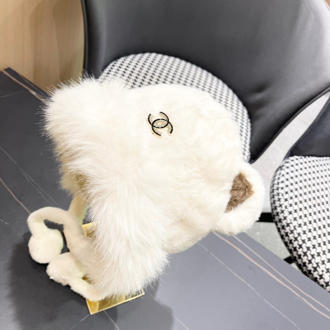 BONNET EN POLAIRE ET LAINE BLANCHE 433166 
