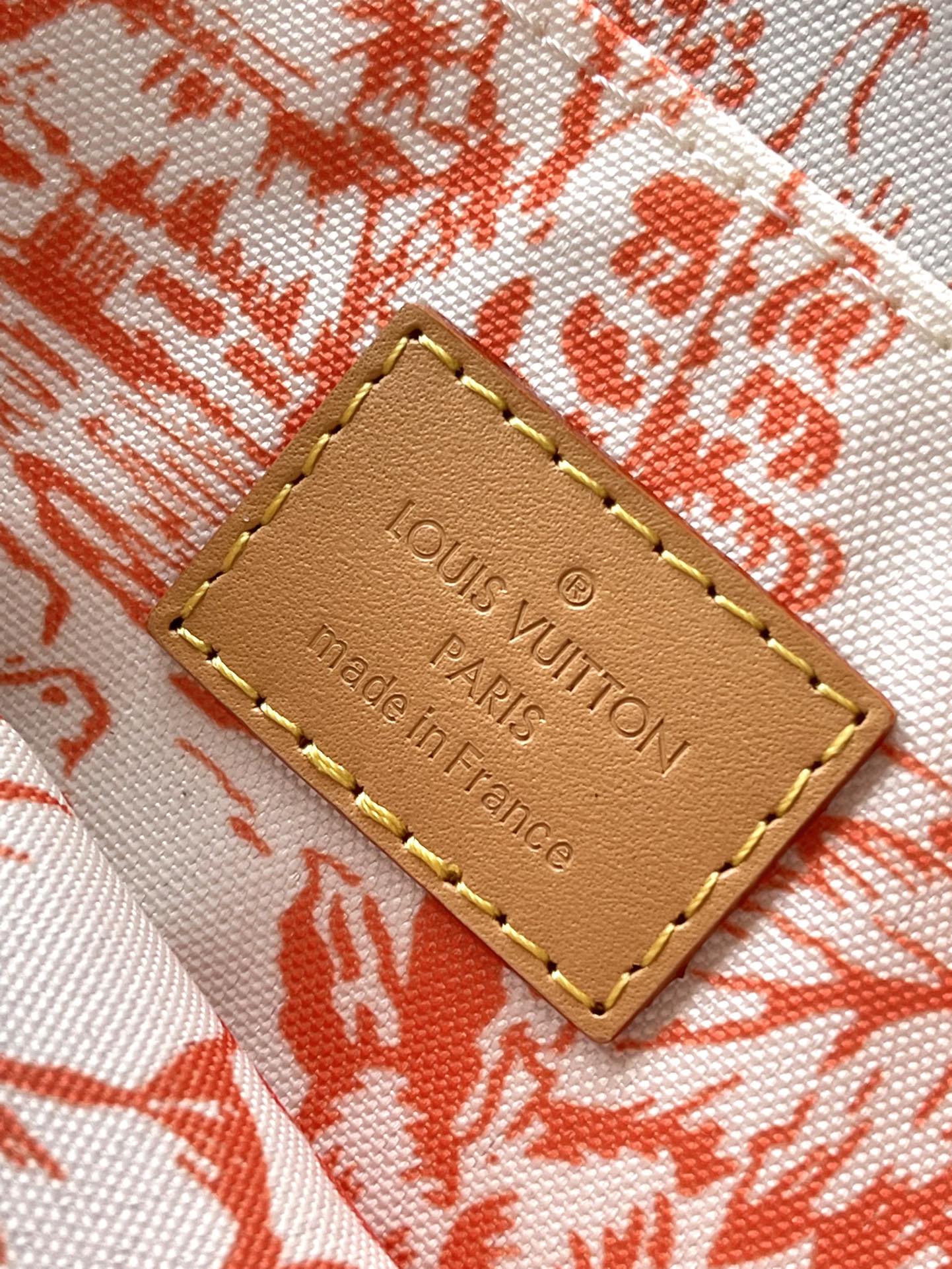 PINK MULTI POCHETTE ACCESSOIRES 24 IN CORAL MONOGRAM TILES CANVAS GOLD HARDWARE
