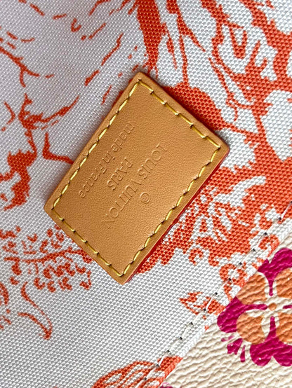 ポシェット メティス 25インチ コーラル モノグラム タイル キャンバス ゴールド金具