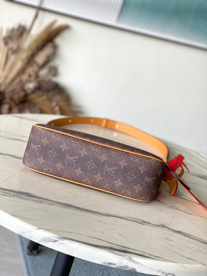 POCHETTE ACCESSOIRE XL 28 EN TOILE POUDRE MONOGRAMME MARRON