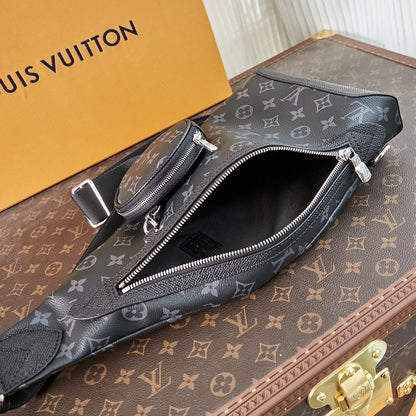 SAC À BANDOULIÈRE DUO 42 EN TOILE MONOGRAMME ÉCLIPSE NOIRE
