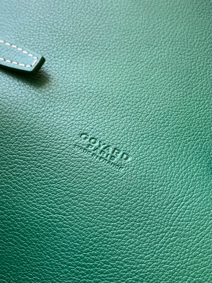 PORTEFEUILLE-POCHETTE CHYPRE 21 EN TOILE GOYARDINE VERTE ET CUIR DE VEAU