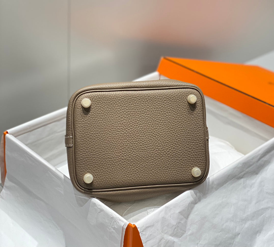 serrure picotin étoupe cuir togo quincaillerie dorée