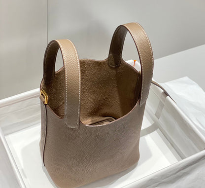serrure picotin étoupe cuir togo quincaillerie dorée