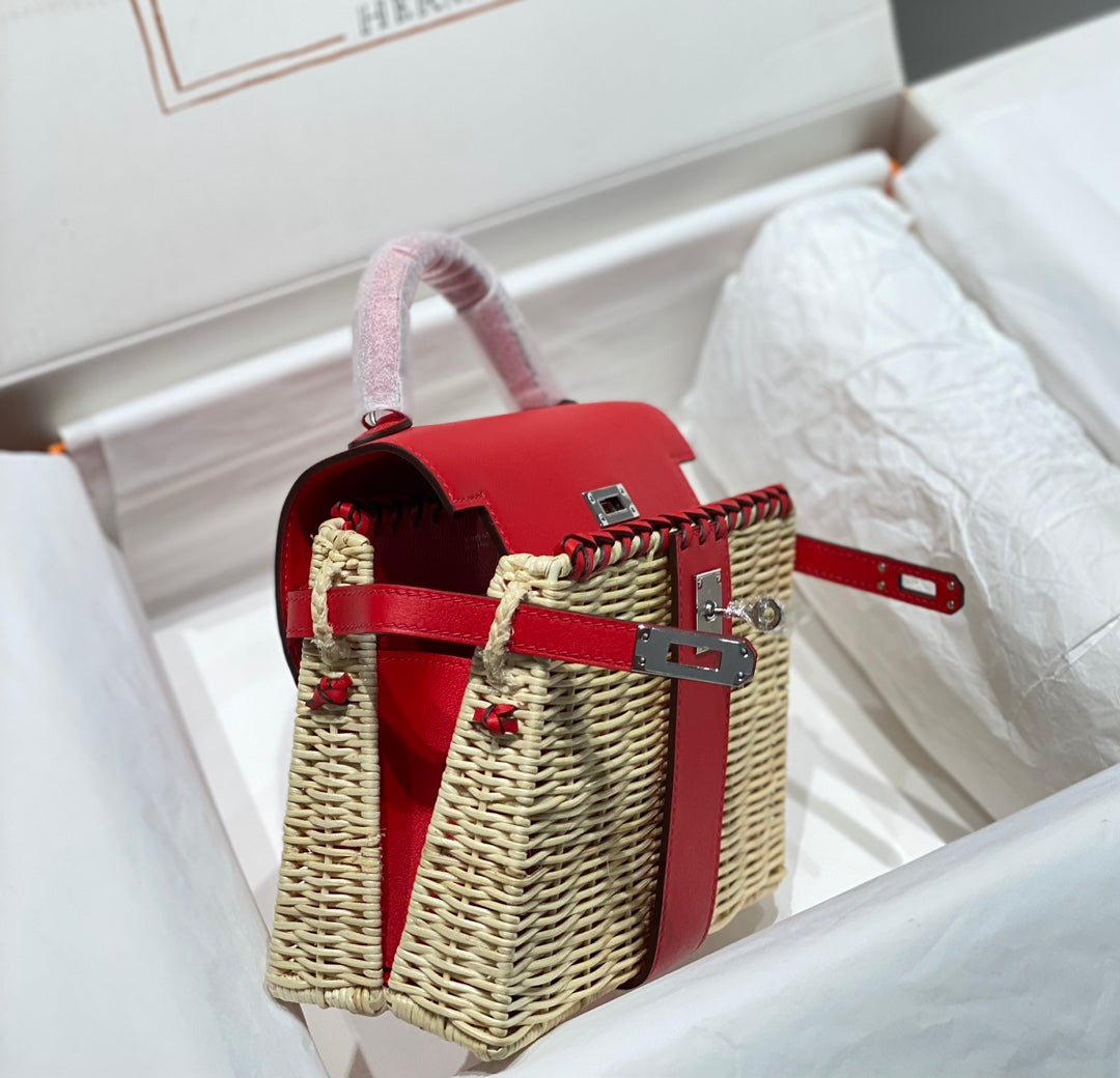 HM Kelly 20 Picnic Kelly Rouge Bambou et Rotin