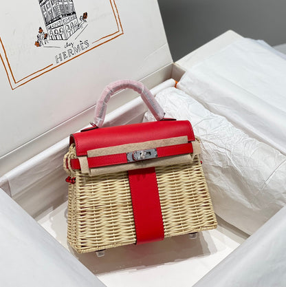 HM Kelly 20 Picnic Kelly Rouge Bambou et Rotin