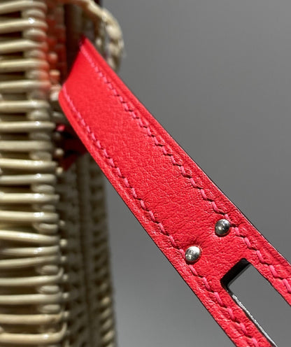 HM KELLY 22 PICNIC ROUGE BAMBOU ET ROTIN