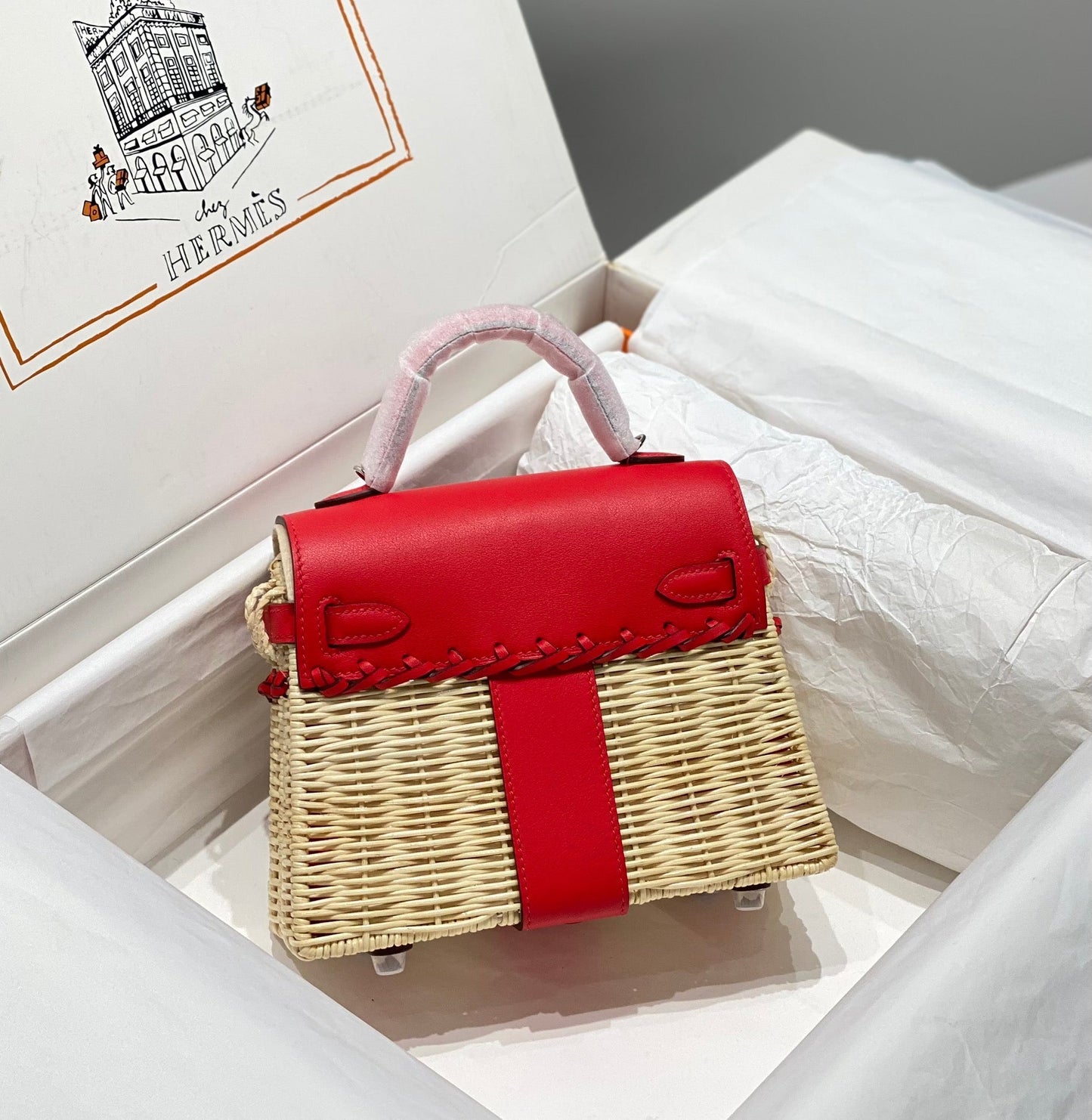 HM Kelly 20 Picnic Kelly Rouge Bambou et Rotin